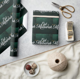 Gelukkig Eid Mubarak Witte Elegante Inpakpapier
