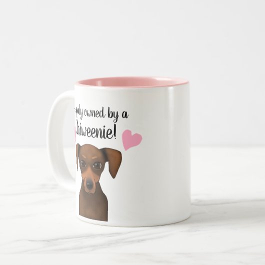 Gelukkig Eigendom van een Chiweenie | Chihuahua Da Tweekleurige Koffiemok (Voorkant links)
