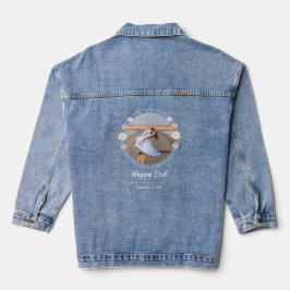 🌹 Gelukkig einde Romantische Rozen Foto Datum Denim Jacket