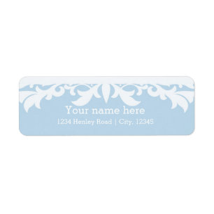 Gelukkig Eindigend Blauw Adres Sticker Label