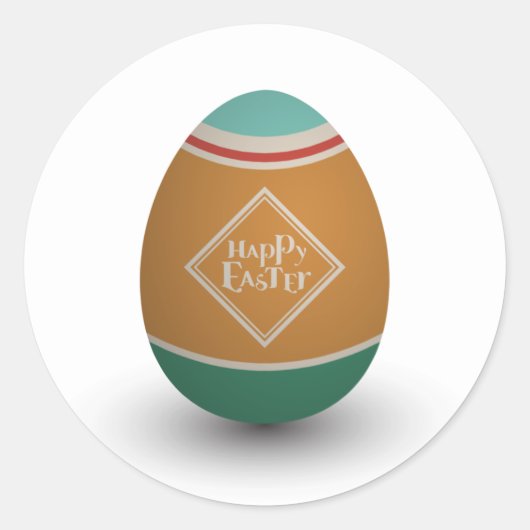 gelukkig eitje ronde sticker (Voorkant)