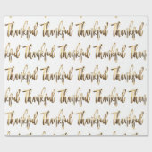 Gelukkig Elegant Faux Gold Script-Thanksgiving Cadeaupapier (Vlak)