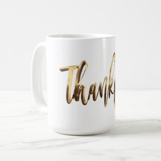 Gelukkig Elegant Faux Gold Script-Thanksgiving Koffiemok (Voorkant links)