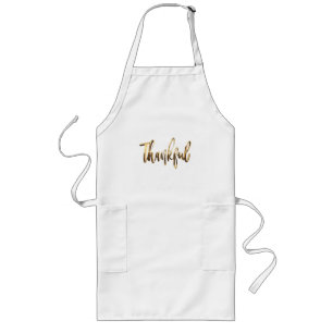 Gelukkig Elegant Faux Gold Script-Thanksgiving Lang Schort