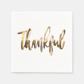 Gelukkig Elegant Faux Gold Script-Thanksgiving Servet (Voorkant)