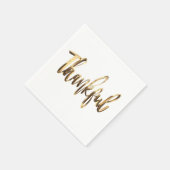 Gelukkig Elegant Faux Gold Script-Thanksgiving Servet (Hoek)