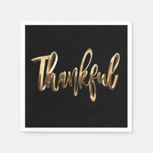 Gelukkig Elegant Faux Gold Script-Thanksgiving Servet