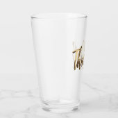 Gelukkig Elegant Gold Kijk Script-Thanksgiving Glas (Rechts)