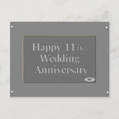 Gelukkig elfde. Bruiloft Jubileum Staal Briefkaart (Voorkant)