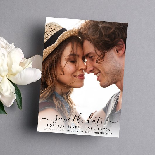 Gelukkig elke na foto save the date