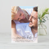 Gelukkig elke na het huwelijk van de Foto sparen d Save The Date (Staand voorkant)