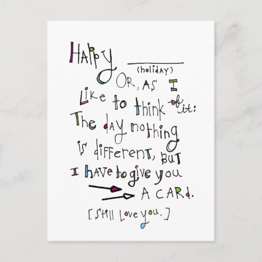 Gelukkig (elke vakantie) feestdagenkaart (Voorkant)