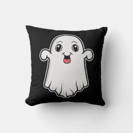 Gelukkig En Aardig Cartoon Spoken Halloween Zwart  Kussen