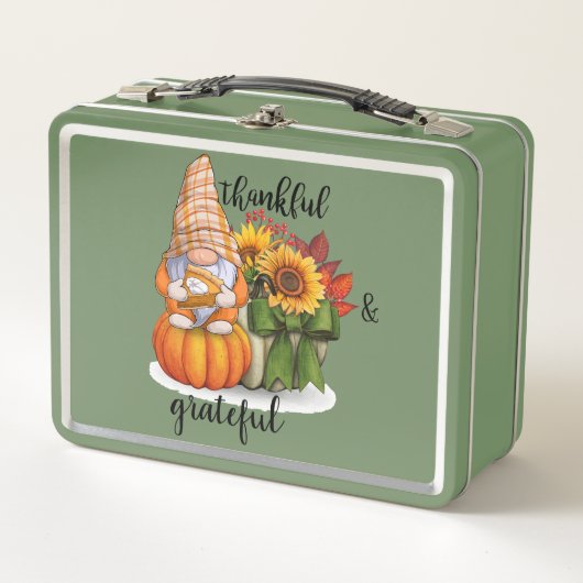 Gelukkig en dankbaar metalen lunchbox (Voorkant)