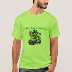 "Gelukkig en een Beetje Dronken" St. Patrick's Dag T-shirt