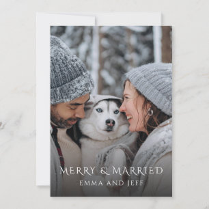Gelukkig en getrouwd Kerstvakantie foto Feestdagenkaart
