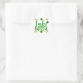Gelukkig en gezegend 🍀✨ ronde sticker (Tas)