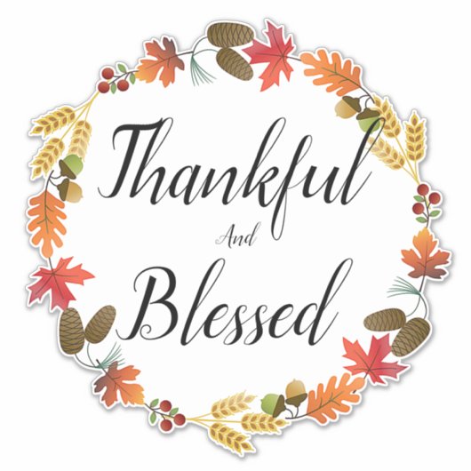 Gelukkig en gezegend sticker (Voorkant)