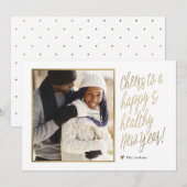 Gelukkig en gezond nieuwjaar fotokaart feestdagenkaart (Voorkant / Achterkant)