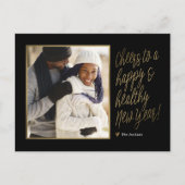 Gelukkig en gezond nieuwjaars fotokaart feestdagenkaart (Voorkant)