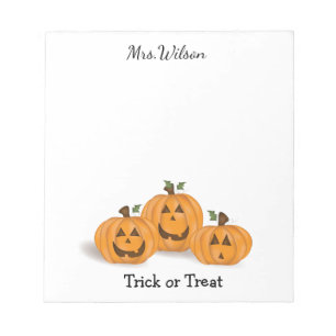 Gelukkig en glimlachend Jack O Lantern Notitieblok