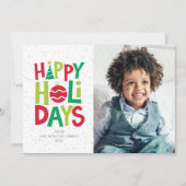 Gelukkig en kleurrijk twee foto's leuk feestdagenkaart (Voorkant)