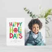 Gelukkig en kleurrijk twee foto's leuk feestdagenkaart (Staand voorkant)