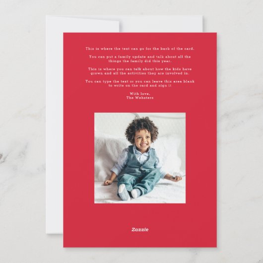 Gelukkig en kleurrijk twee foto's leuk feestdagenkaart (Achterkant)