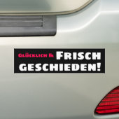 Gelukkig en net gescheiden bumpersticker (Op auto)