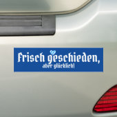 Gelukkig en pas gescheiden bumpersticker (Op auto)