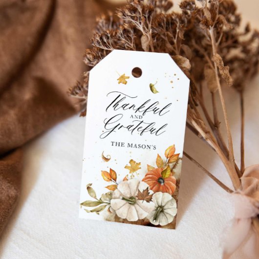 Gelukkig en prijzenswaardige Thanksgiving voor tag Cadeaulabel