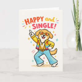 Gelukkig en single Scheidingsfeestje Feestdagen Kaart