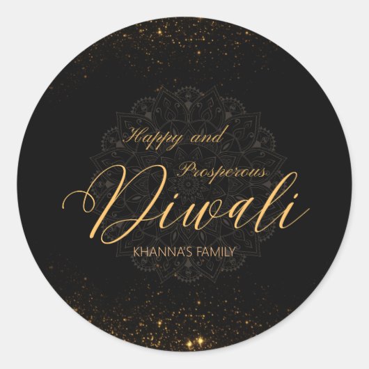 Gelukkig en welvarend Diwali aanpasbaar Ronde Sticker (Voorkant)