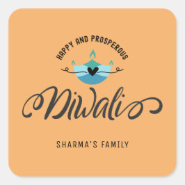 Gelukkig en welvarend Diwali aanpasbaar Vierkante Sticker