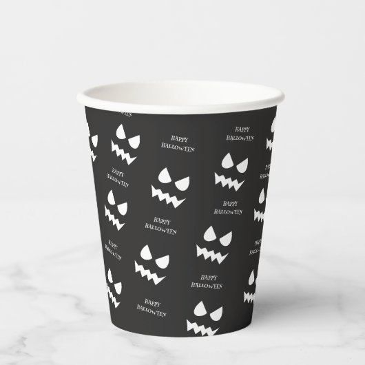 Gelukkig enge geest gezicht Halloween Party Papieren Bekers (Voorkant)