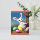 gelukkig esster bunny briefkaart (Staand voorkant)