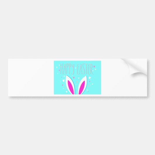 gelukkig esster bunny bumpersticker (Voorkant)