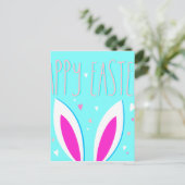 gelukkig esster bunny feestdagenkaart (Staand voorkant)
