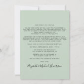Gelukkig Ever After Feest Foto Sage Groen Huwelijk Aankondiging (Achterkant)