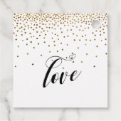 Gelukkig Ever After Hearts en Gold Confetti Bedankjes Labels (Achterkant)