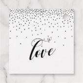 Gelukkig Ever After Hearts en Silver Confetti Bedankjes Labels (Achterkant)
