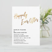 Gelukkig Ever Aftter Minimaal Goud Script Ontvangs Kaart (Staand voorkant)