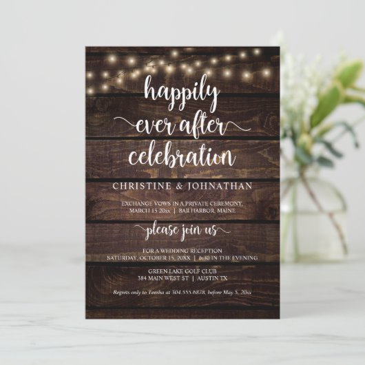 Gelukkig-ever-na-feest, Rustieke Glijdende Liefde Kaart (Staand voorkant)