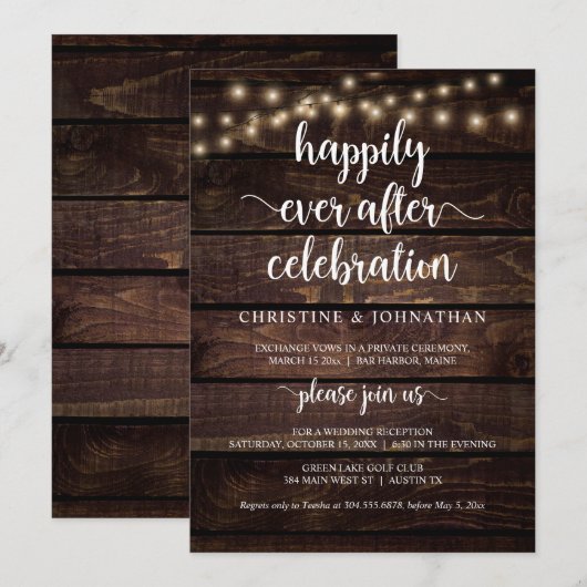 Gelukkig-ever-na-feest, Rustieke Glijdende Liefde Kaart (Voorkant / Achterkant)