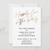 Gelukkig Ever Na Feestje Goud Elegante Typografie Kaart (Voorkant)