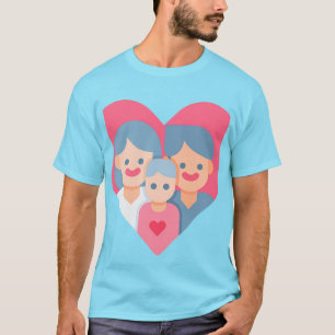 Gelukkig Familie Liefde Hart Ontwerp. T-shirt