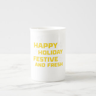 Gelukkig feest, feestelijk en fris porselein kop