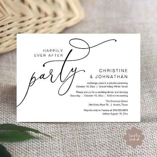 Gelukkig feest na de bruiloft, romantisch diner da kaart