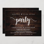 Gelukkig feest na de bruiloft, Rustiek hout, Elope Kaart (Voorkant / Achterkant)