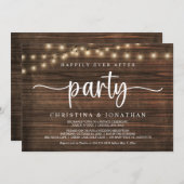 Gelukkig feest na de bruiloft,  String Lights Elop Kaart (Voorkant / Achterkant)